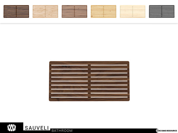 Sims 4 — Sauveli Wooden Mat by wondymoon — - Sauveli Bathroom - Wooden Mat - Wondymoon|TSR - Creations'2022