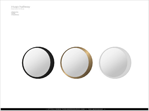 Sims 4 — Hugo hallway - round mirror by Severinka_ — Round wall mirror From the set 'Hugo hallway' Build / Buy category: