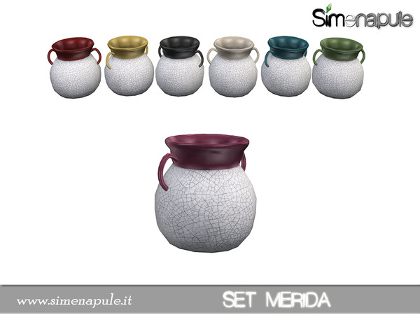 Sims 4 — Set Merida Vase 01 by Simenapule — Set Merida Vase 01. 7 colors.