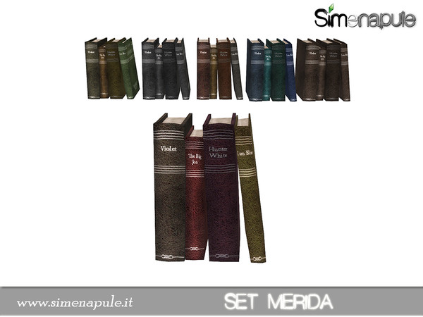 Sims 4 — Set Merida Vintage Classic Books by Simenapule — Set Merida Vintage Classic Books. 6 colors.