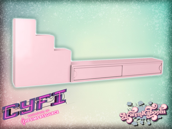 Sims 4 — CyFi Pink Mirror - TV Stand by ArwenKaboom — Base game TV stand in multiple recolors. You can find all items buy