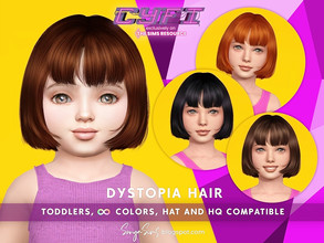 Sims 4 — SonyaSims Dystopia Hair TODDLERS by SonyaSimsCC — - Short bob with fringe (bangs) (straight). - All LODs