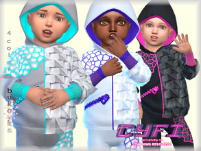 Sims 4 — CyFi  Hoody Cyberpunk  by bukovka — Hoodies for babies of both sexes, boys and girls. Installed standalone.