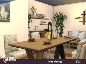 Sims 4 — May Diningroom _TSR only CC by evi — With all the spring's light and colour this comfortable dining room is an