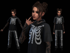 Sims 4 — Rhinestone Skeleton Shirt  by simsloverxyz — Rhinestone Skeleton Shirt 