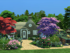 Sims 4 — La Chaumiere no CC by sgK452 — Pretty little cottage for couple, stable and henhouse, vegetable garden.The land