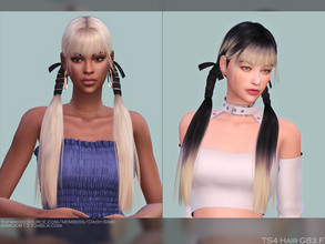 Sims 4 — Female Hair G83 by Daisy-Sims — 21 base colors + 9 ombre colors hat compatible all LODs 22k poly at LOD0 HQ