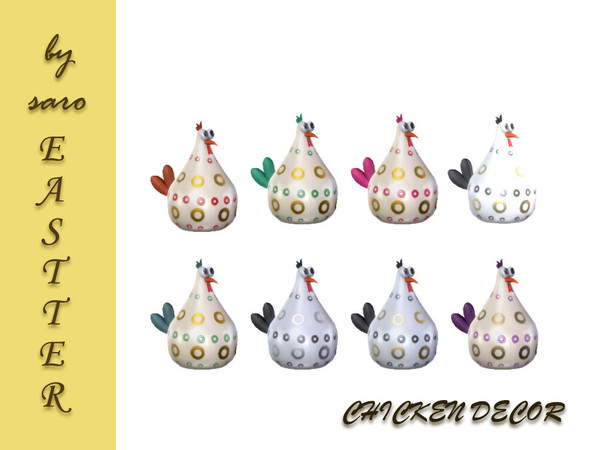 Sims 4 — SARO easter chicken by SSR99 — A ceramic chicken with cute details and some funny eyes!