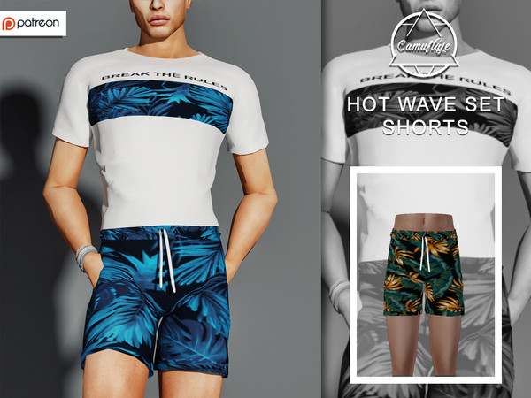 Sims 4 — [PATREON] Hot Wave Set - Shorts *Early Access* by Camuflaje — * New mesh * Compatible with the base game * HQ *