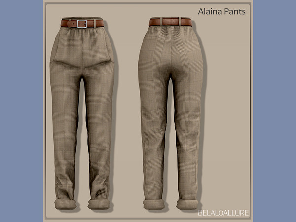 Sims 4 — [Patreon] Belaloallure_Alaina belted pants by belal19972 — Simple belted pants for your sims ,enjoy :) 