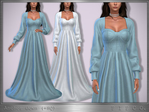 Sims 4 — Anchor Gown. by Pipco — A long-sleeved gown in 15 colors. Base Game Compatible New Mesh All Lods HQ Compatible