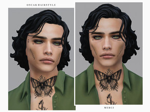 Sims 4 — Oscar Hairstyle by -Merci- — New Maxis Match Hairstyle for Sims4. -24 EA Colours. -For male, teen-elder. -Base