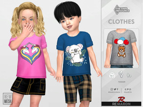Sims 4 — Rolled Sleeves Shirt 01 for Toddler by remaron — Shirt for Toddler in The Sims 4 ReMaron_T_RolledSleeveShirt01