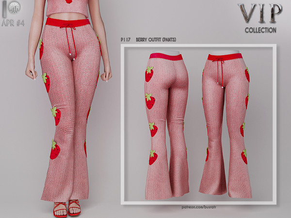 Sims 4 —  [PATREON]  (Early Access) BERRY OUTFIT (PANTS) P117 by busra-tr — 10 colors Adult-Elder-Teen-Young Adult For