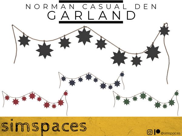 Sims 4 — Norman Casual Den - garland by simspaces — Part of the Norman Casual Den set: stars on your wall, stars in your