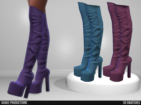Sims 4 — 879 - High Heel Boots by ShakeProductions — Shoes/High Heels New Mesh All LODs Handpainted 30 Colors