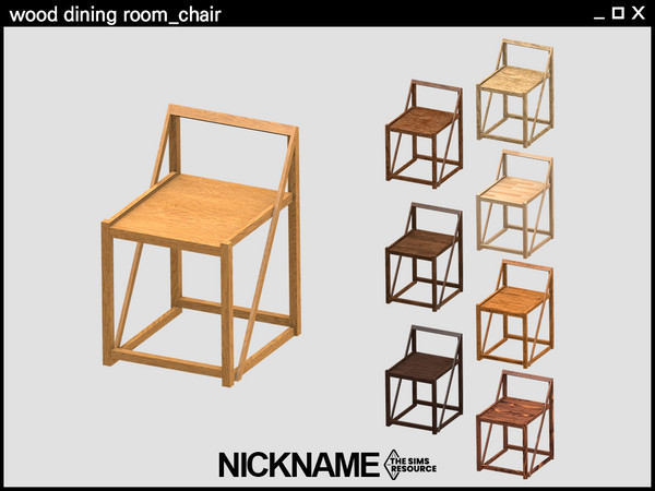Sims 4 — wood dining room_chair by NICKNAME_sims4 — wood dining room set Feel the sophistication and comfort of the wood.