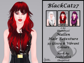 Sims 4 — LeahLillith Mallen Hair Retexture (MESH NEEDED) by BlackCat27 — A long, wild choppy hairstyle for your lady