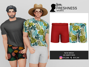 Sims 4 — Freshness (Short) by Beto_ae0 — Beach shorts with many colors and patterns, I hope you like it - 26 colors -