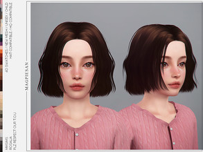 Sims 4 — Rosalia Hair for Child by magpiesan — Wavy hair in 40 colors for child. HQ compatible and hat chops included.
