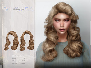 Sims 4 — WINGS-ER0424-80's curly hair by wingssims — Colors:15 All lods Compatible hats Support custom editing hair color