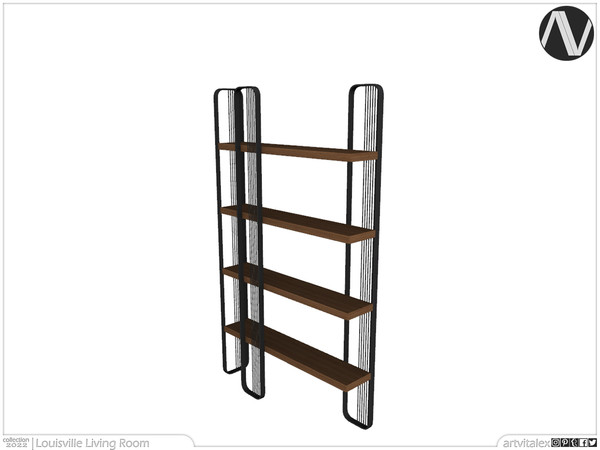 Sims 4 — Louisville Shelf by ArtVitalex — Living Room Collection | All rights reserved | Belong to 2022 ArtVitalex@TSR -
