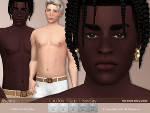 Sims 4 — Carlos Skin Overlay by MSQSIMS — This male skin overlay with highlight comes in 5 in different strenghts. It is