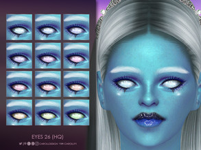 Sims 4 — Eyes 26 (HQ) by Caroll912 — A 12-swatch pastel rainbow fantasy eyes. Suited for all ages and all occults.