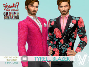 Sims 4 — FFSG Tyrell Blazer by SimmieV — Love is in the air with these blazers, featuring eight rose themed patterns.