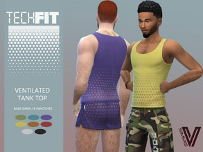 Sims 4 — TechFit Tank Top by SimmieV — How do you make a tank top even more fetching? You add peekaboo ventilation. This