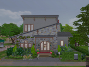 Sims 4 — Blue Asters no cc by sgK452 — Furnisher's cottage, for family with 1 or 2 children, garden swimming pool, all
