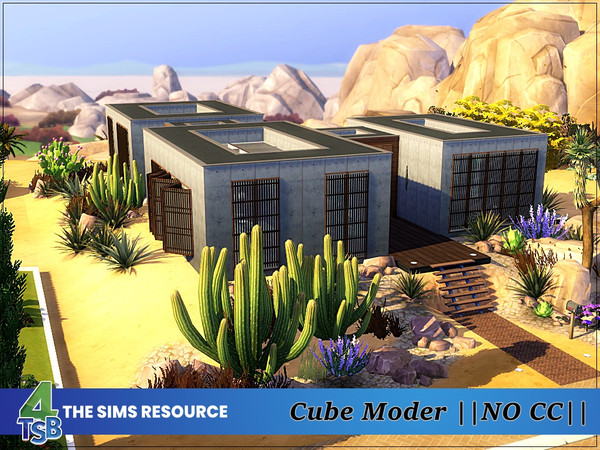 Sims 4 — Cube Moder by Bozena — The house is located in the Acquisition Butte. - Oasis Springs. Lot: 40 x 30 Value: $ 137