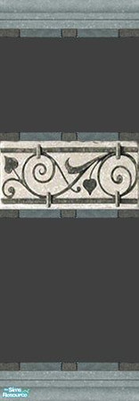 Sims 2 — Iron Border Wall Set - Iron Border Wall 3 by rythmgitr — Earthy walls with a stone and iron trim. Hope you like