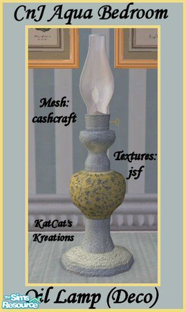 Sims 2 — CnJ Aqua Bedroom - Oil Lamp (Deco) by KatCat — Recolor of Cashcraft\'s \"Vintage Charm Bedroom - Oil Lamp