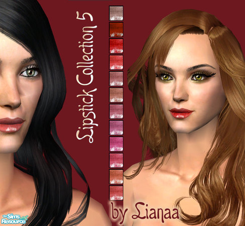Sims 2 — Lipstick Collection 5 by Lianaa by Lianaa — Lipstick Collection 5 by Lianaa - 12 shiny shades