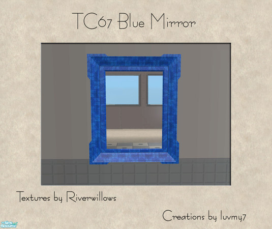 Sims 2 — TC67 Blue Bathroom Set -  Blue Mirror by luvmy7 — A very nice mirror recolored to match my TC67 Blue Bathroom