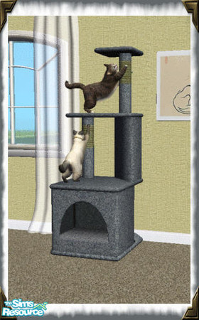 Sims 2 — Berber Cat Condos - Stormy Sea  by kittyispretty69 — A berber carpeted cat condo in a lovely neutral color. Has