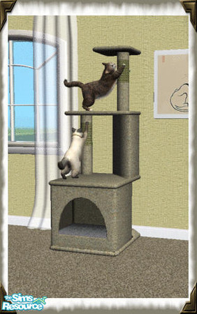 Sims 2 — Berber Cat Condos -  Surf Winds by kittyispretty69 — A berber carpeted cat condo in a lovely neutral color.Has a