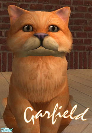 Sims 2 — Garfield by tansbunny — Fat cat Garfield spends his time snoozing, eating lasagne, watching TV and makeing