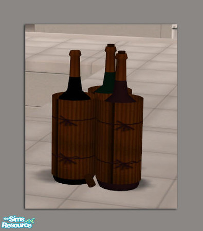 Sims 2 — 3 Bottles Wrapped Brown - #382453 by DOT — 3 Bottles Wrapped Brown *GET MESH* Morrigan Tile. Sims2 by DOT at The