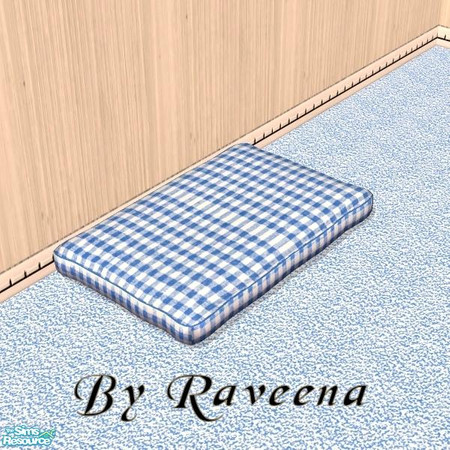 Sims 2 — Pet Pillows - Blue Check by Raveena — Part of the Comfy Pet Pillow Set.