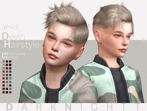 Sims 4 — Devin Hairstyle [Child] by DarkNighTt — Devin Hairstyle is an short, buzz cut hairstyle with messy details for