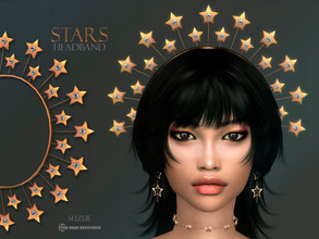 Sims 4 — Stars Headband by Suzue — * New Mesh (Suzue) * 8 Swatches * For Female and Male (Teen to Elder) * Hat Category *