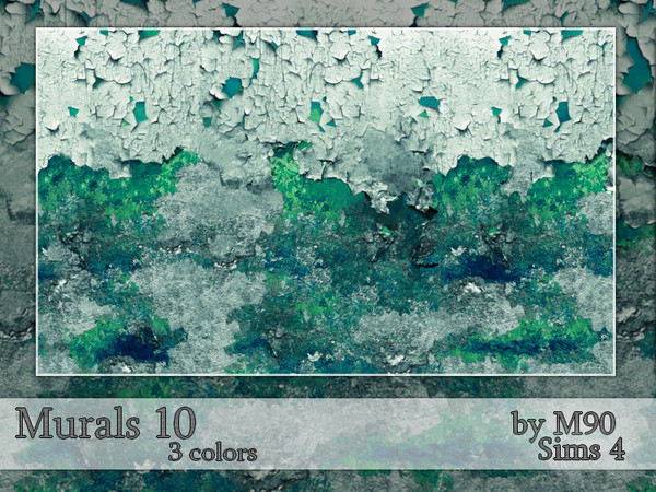 Sims 4 — Murals 10 by Mircia90 — Mural with old concre wall. Repeatable horizontally. You will find in paints