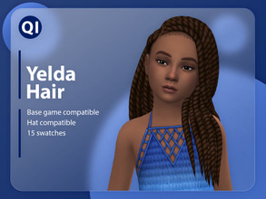 Sims 4 — Yelda Hair by qicc — A long braided hairstyle. - Maxis Match - Base game compatible - Hat compatible - Child -