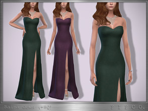 Sims 4 — Raina Gown. by Pipco — A very simple, elegant gown in 13 colors. Base Game Compatible New Mesh All Lods HQ