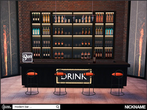 Sims 4 — modern bar set by NICKNAME_sims4 — 8 package files. -modern bar_bar -modern bar_bar stool -modern bar_stand