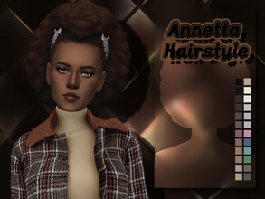 Sims 4 — Annetta Hairstyle by _OPIA_ — Includes: All LODs All Hat Cuts Custom CAS Thumbnail <33 