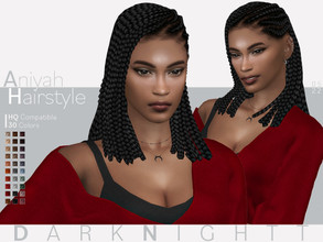 Sims 4 — Aniyah Hairstyle by DarkNighTt — Aniyah Hairstyle is a braided, medium, ethnic hairstyle. 30 colors (20 Base