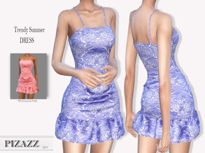 Sims 4 — Trendy Summer Dress by pizazz — Trendy Summer Dress for your sims 4 games. The trendy Summer dress is stylish